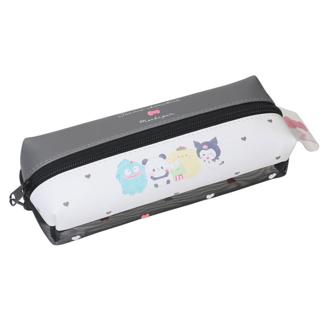 シネマコレクション cinemacollection サンリオxもちぱん ペンポーチ 2ルームペンケース モノクロリボン カミオジャパン 筆箱 新学期準備文具 グッズ ブラック