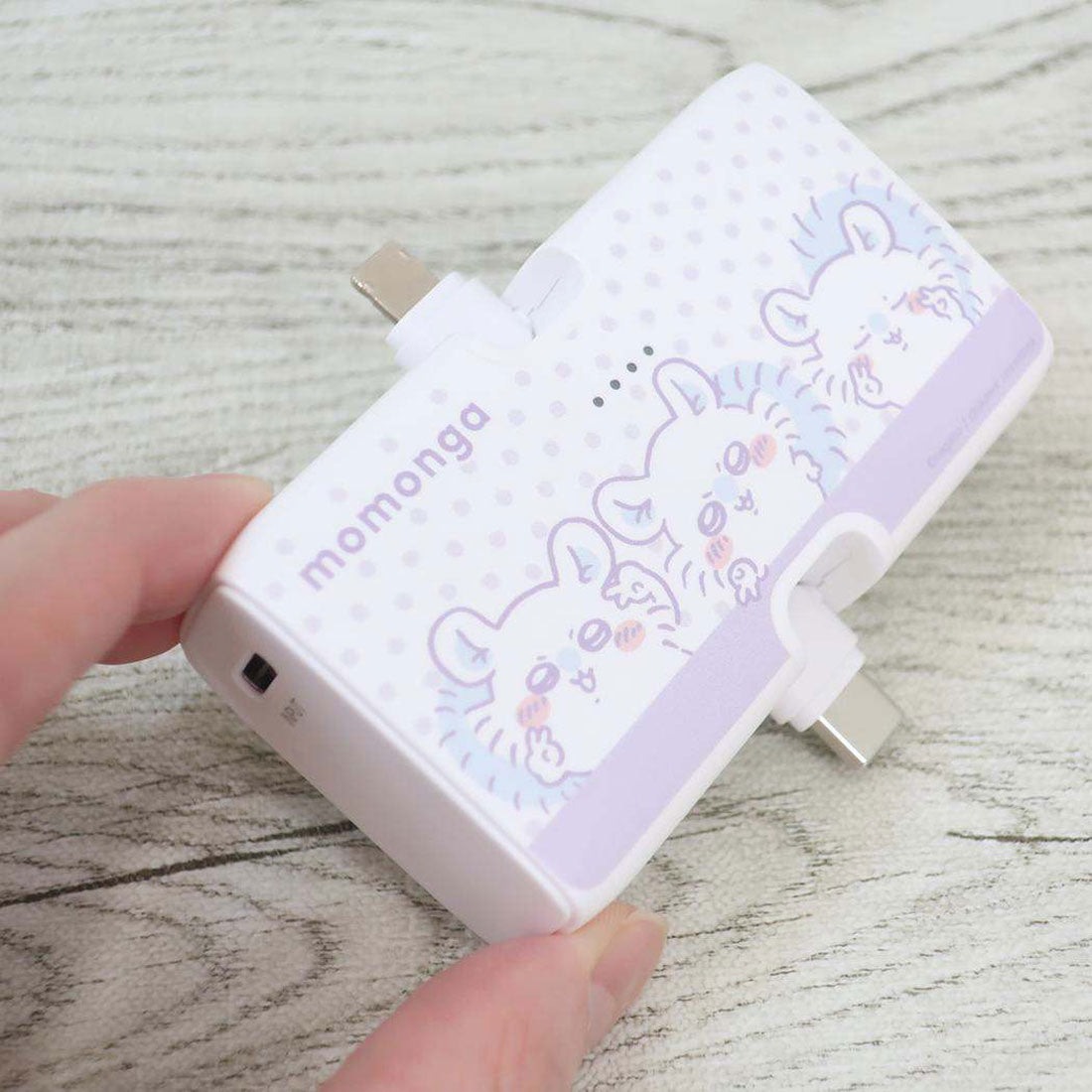 シネマコレクション cinemacollection ちいかわ モバイルバッテリー Lightning/Type-Cコネクタ付き リチウムイオン充電器 4000mAh モモンガ グルマンディーズ PSE適合品 キャラクター グッズ【返品不可商品】 ホワイト