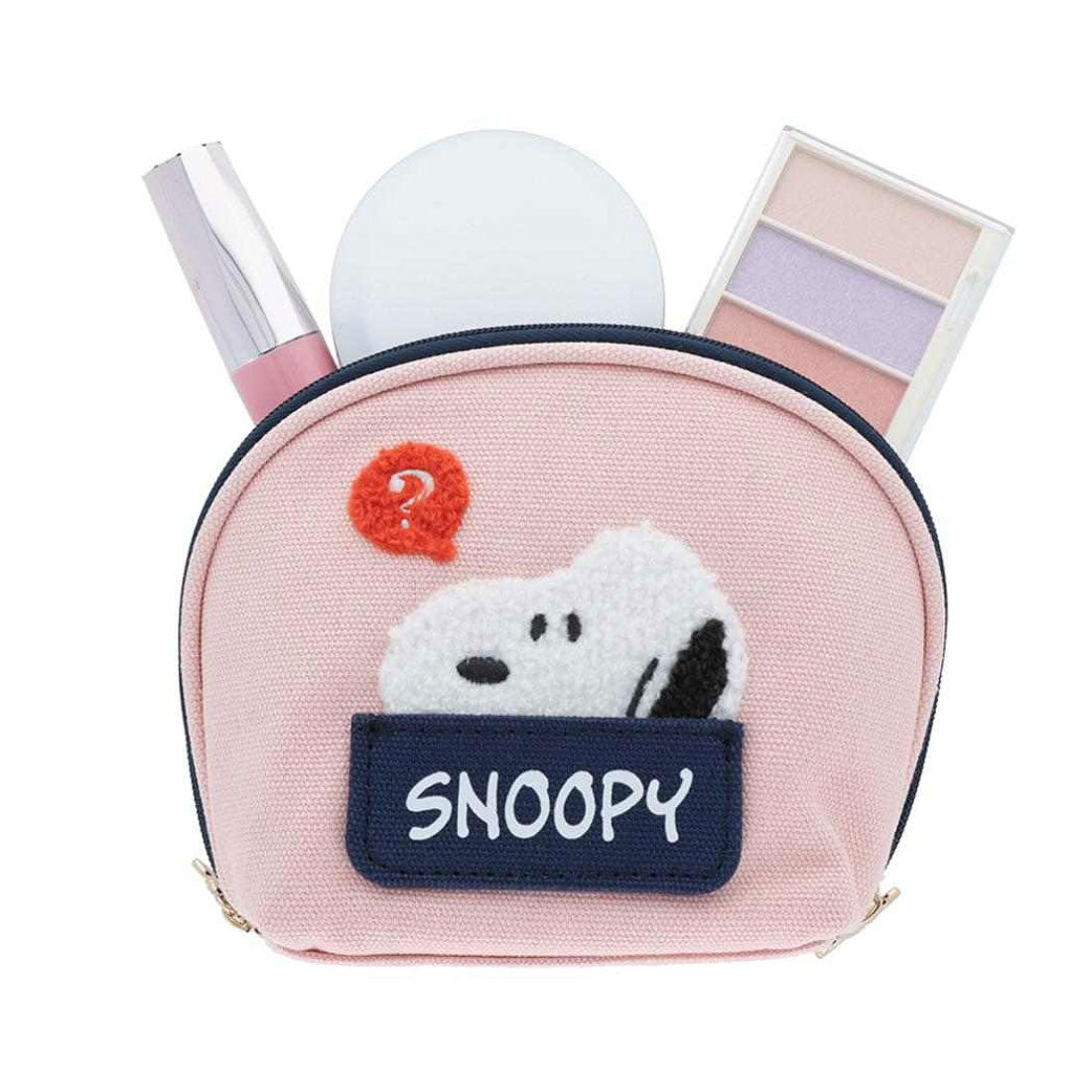 シネマコレクション cinemacollection スヌーピー コスメポーチ サガラ刺繍ラウンドポーチ PNAT11 スヌーピー ピーナッツ サンスター文具 小物入れ キャラクター グッズ ピンク