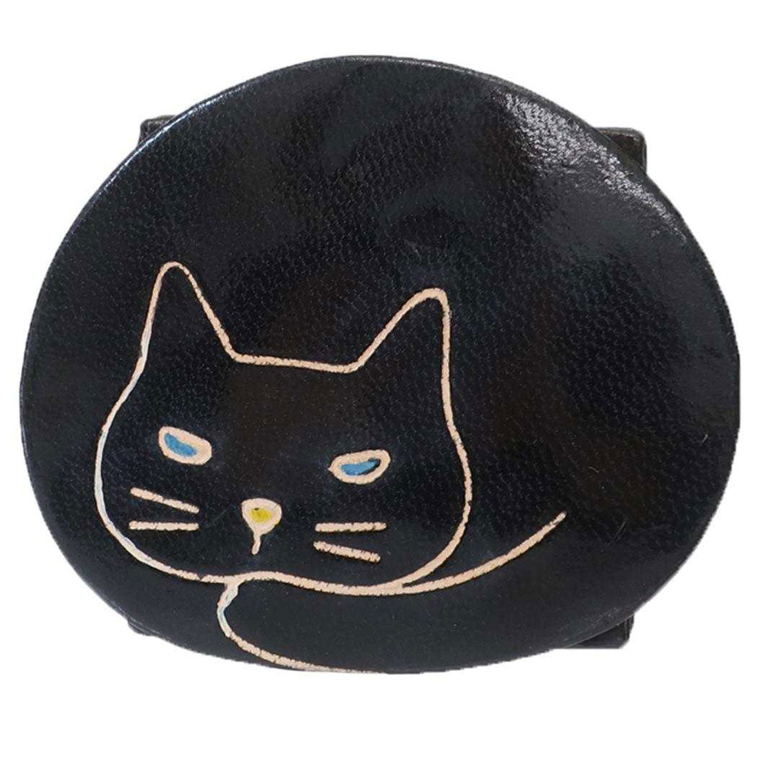 シネマコレクション cinemacollection 小銭入れ ヤンピーコインケース まるまるネコ クロネコ ねこ トモコーポレーション コインパース 山羊革 グッズ ブラック