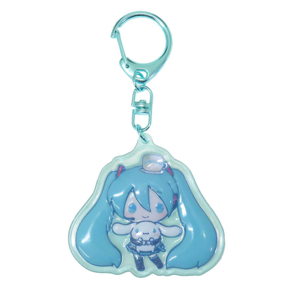 シネマコレクション cinemacollection 初音ミクxシナモロール キーリング ぷっくりったいキーホルダー なかよし ケイカンパニー プレゼント キャラクター グッズ グリーン