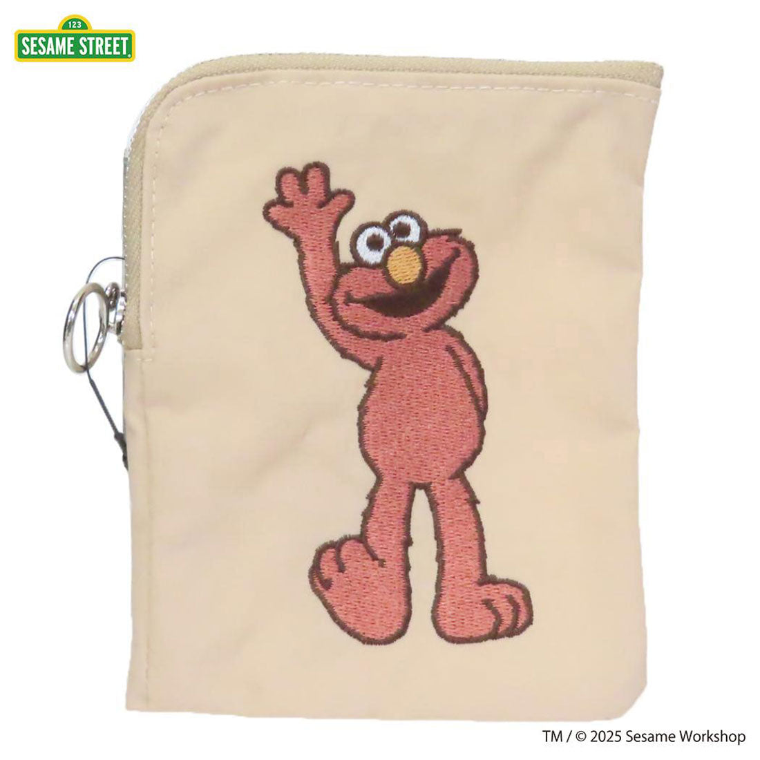 シネマコレクション cinemacollection セサミストリート 平ポーチ ミニフラットポーチ SESAME STREET EMBROIDERY ベージュ エフエービージャパン 小物入れ コスメポーチ エルモ キャラクター グッズ 他