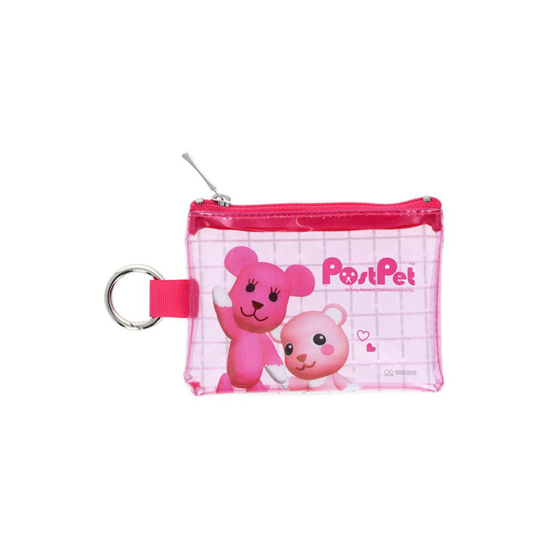 シネマコレクション cinemacollection PostPet ミニポーチ クリアミニポーチ モモ＆コモモ サンスター文具 小物入れ キャラクター グッズ ピンク