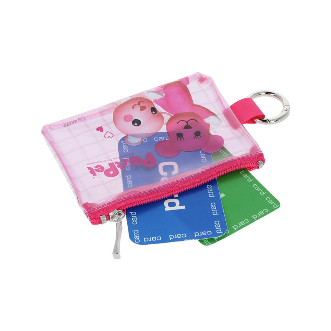 シネマコレクション cinemacollection PostPet ミニポーチ クリアミニポーチ モモ＆コモモ サンスター文具 小物入れ キャラクター グッズ ピンク