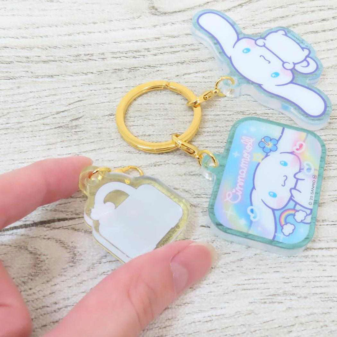 シネマコレクション cinemacollection シナモロール キーリング 3連アクリルキーホルダー 胸キュンメモリーズ サンリオ 3チャーム アクキー キャラクター グッズ 他