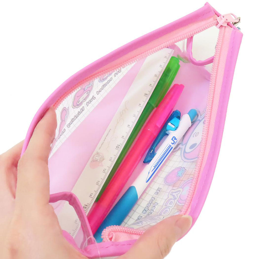 シネマコレクション cinemacollection マイメロディ ペンケース チャーム付きフチイロペンポーチ ペタペタステッカーズ サンリオ ティーズファクトリー 筆箱 新学期準備文具 キャラクター グッズ ピンク