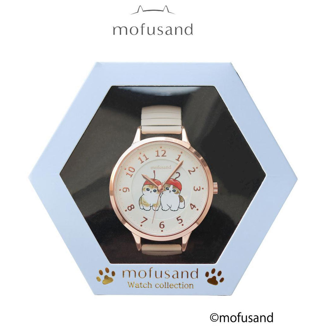 シネマコレクション cinemacollection モフサンド 腕時計 ジャバラウォッチG IV アイボリー サクランボにゃん mofusand フィールドワーク 女性 レディースウォッチ キャラクター グッズ ベージュ