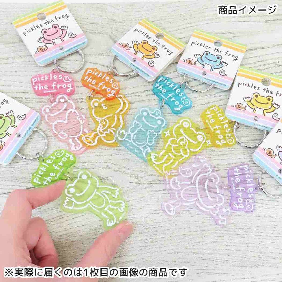 シネマコレクション cinemacollection かえるのピクルス キーリング クリアアクリル2連キーホルダー クレヨンタッチ パープル 牛久保工芸社 アクリルキーホルダー アクキー キャラクター グッズ 他