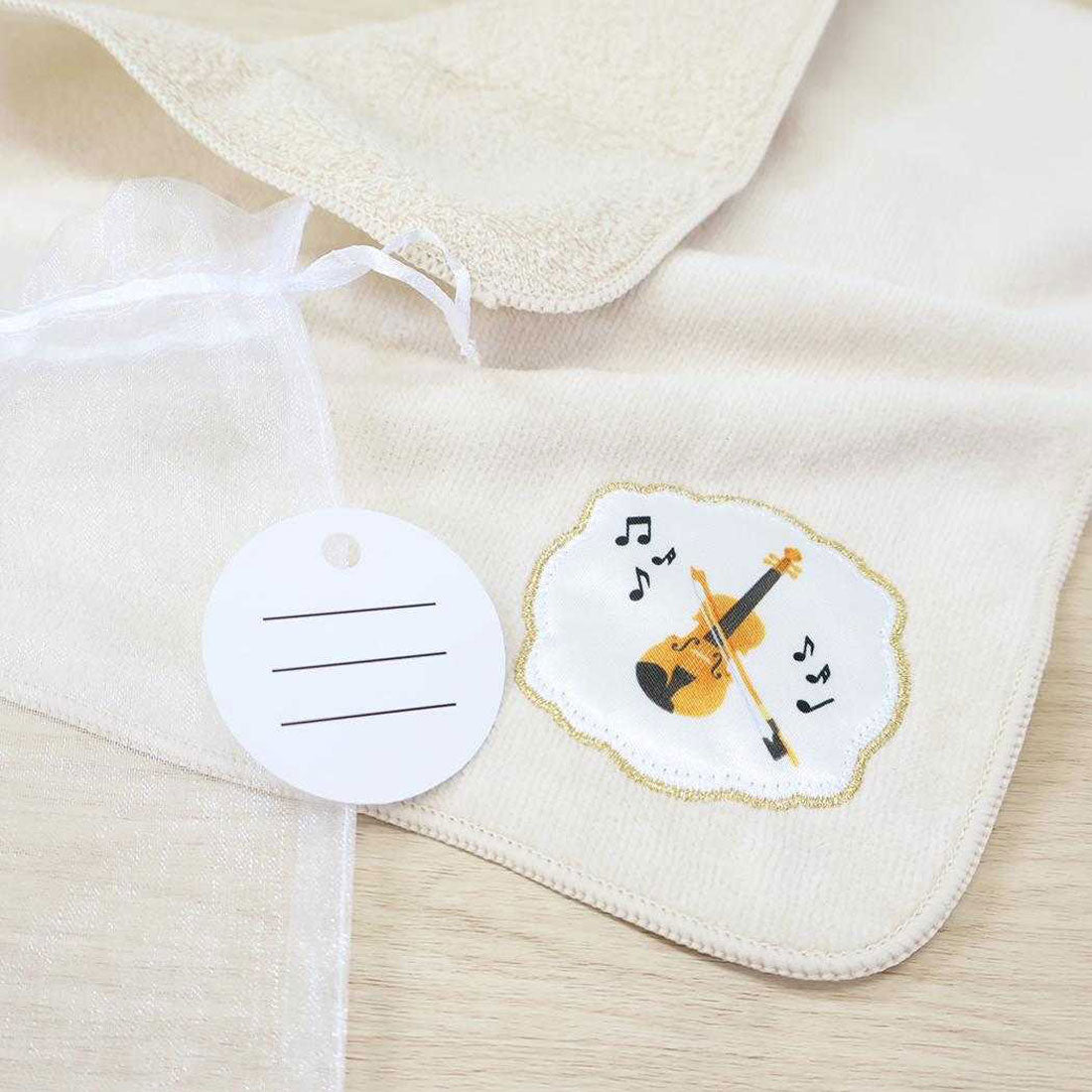 シネマコレクション cinemacollection Music Ensemble ミニタオル ギフトタオルハンカチ バイオリン Green Flash プレゼント かわいい グッズ ベージュ