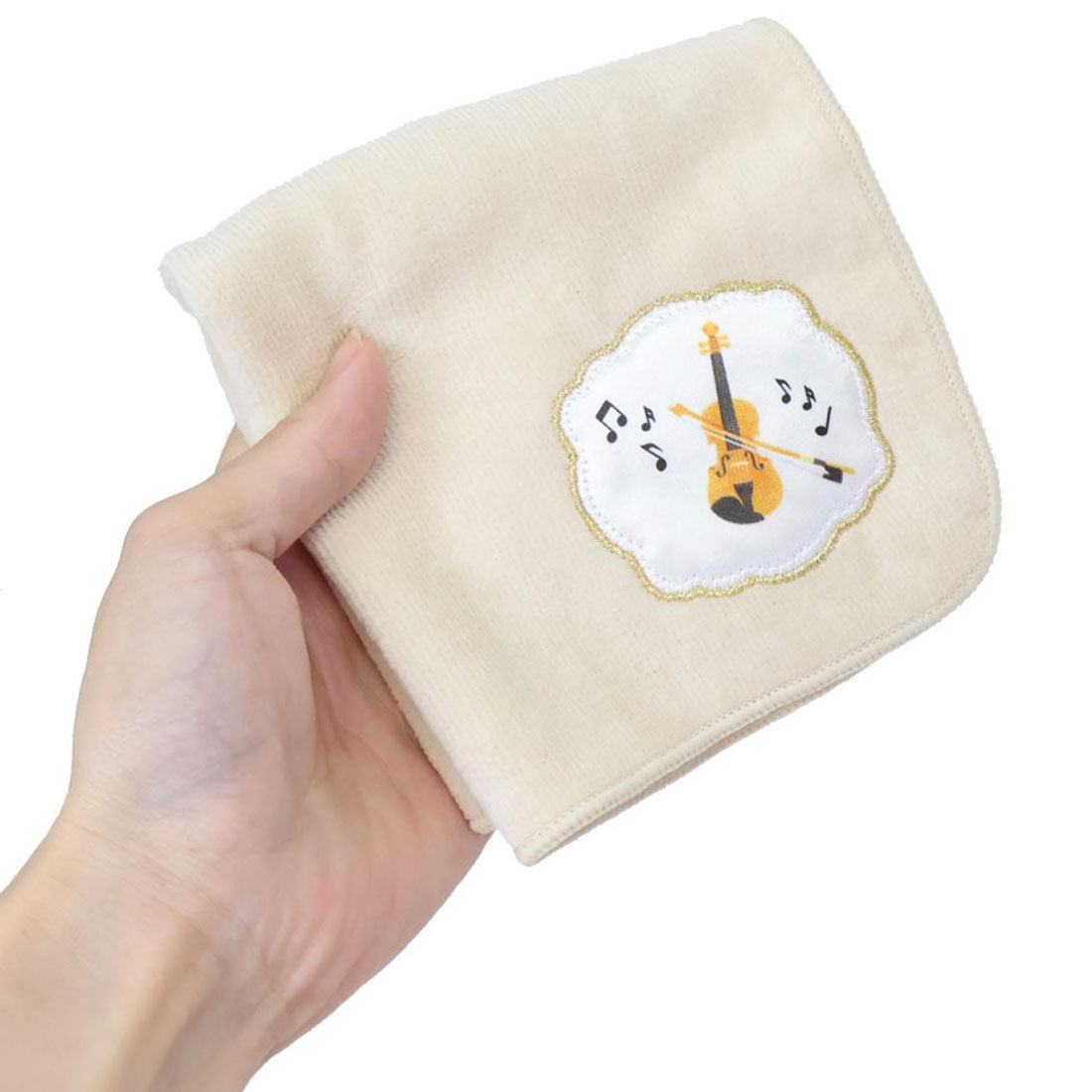 シネマコレクション cinemacollection Music Ensemble ミニタオル ギフトタオルハンカチ バイオリン Green Flash プレゼント かわいい グッズ ベージュ