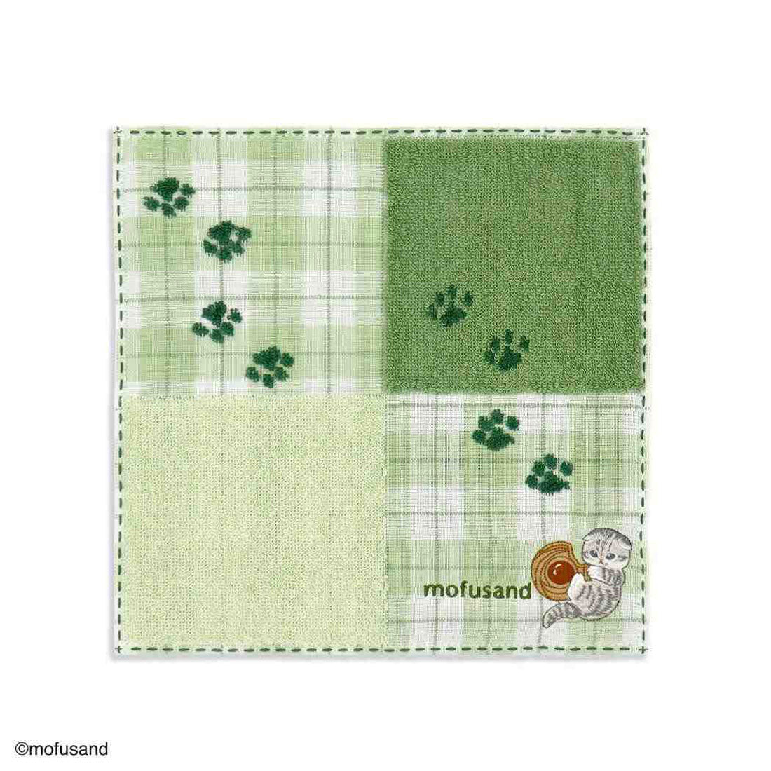 シネマコレクション cinemacollection mofusand モフサンド ミニタオル フルフィーコットン タオルハンカチ クッキーにゃん グリーン タオル美術館 プレゼント かわいい キャラクター グッズ グリーン