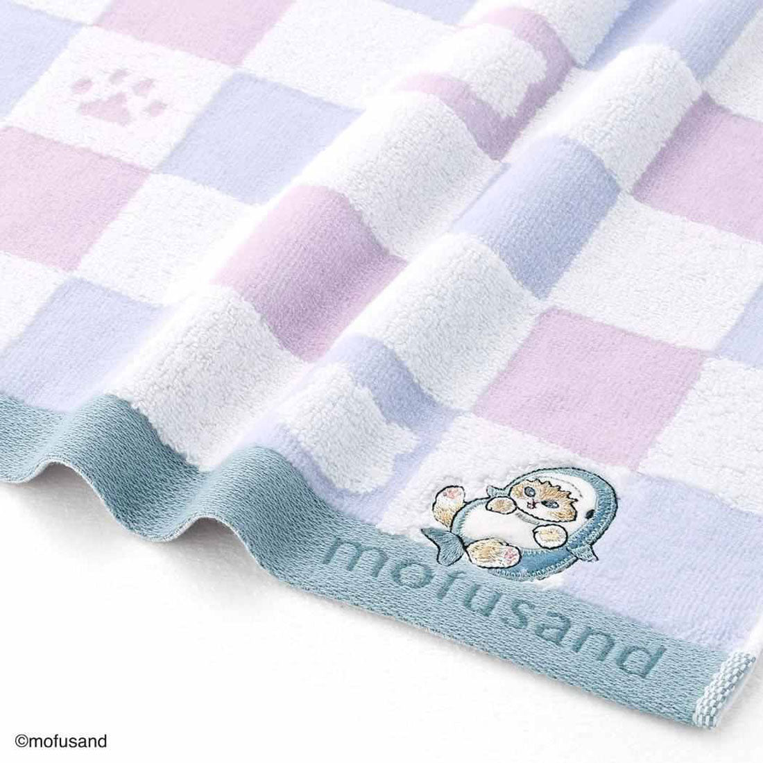 シネマコレクション cinemacollection mofusand モフサンド ループタオル スチームシャーリング無撚糸ループ付きウォッシュタオル おすわりにゃん ブルー タオル美術館 プレゼント かわいい キャラクター グッズ 他