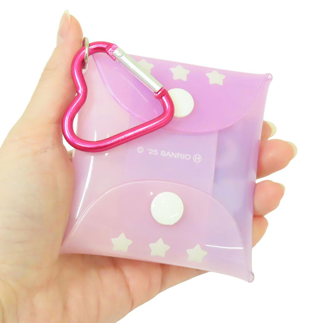 シネマコレクション cinemacollection マイメロディ＆クロミ ミニポーチ ハートカラビナクリアマルチケースSS  PU サンリオ マリモクラフト 小物入れ 日本製 キャラクター グッズ 他