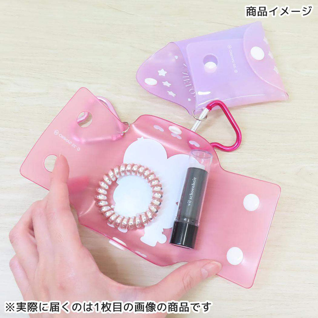 シネマコレクション cinemacollection マイメロディ＆クロミ ミニポーチ ハートカラビナクリアマルチケースSS  PU サンリオ マリモクラフト 小物入れ 日本製 キャラクター グッズ 他