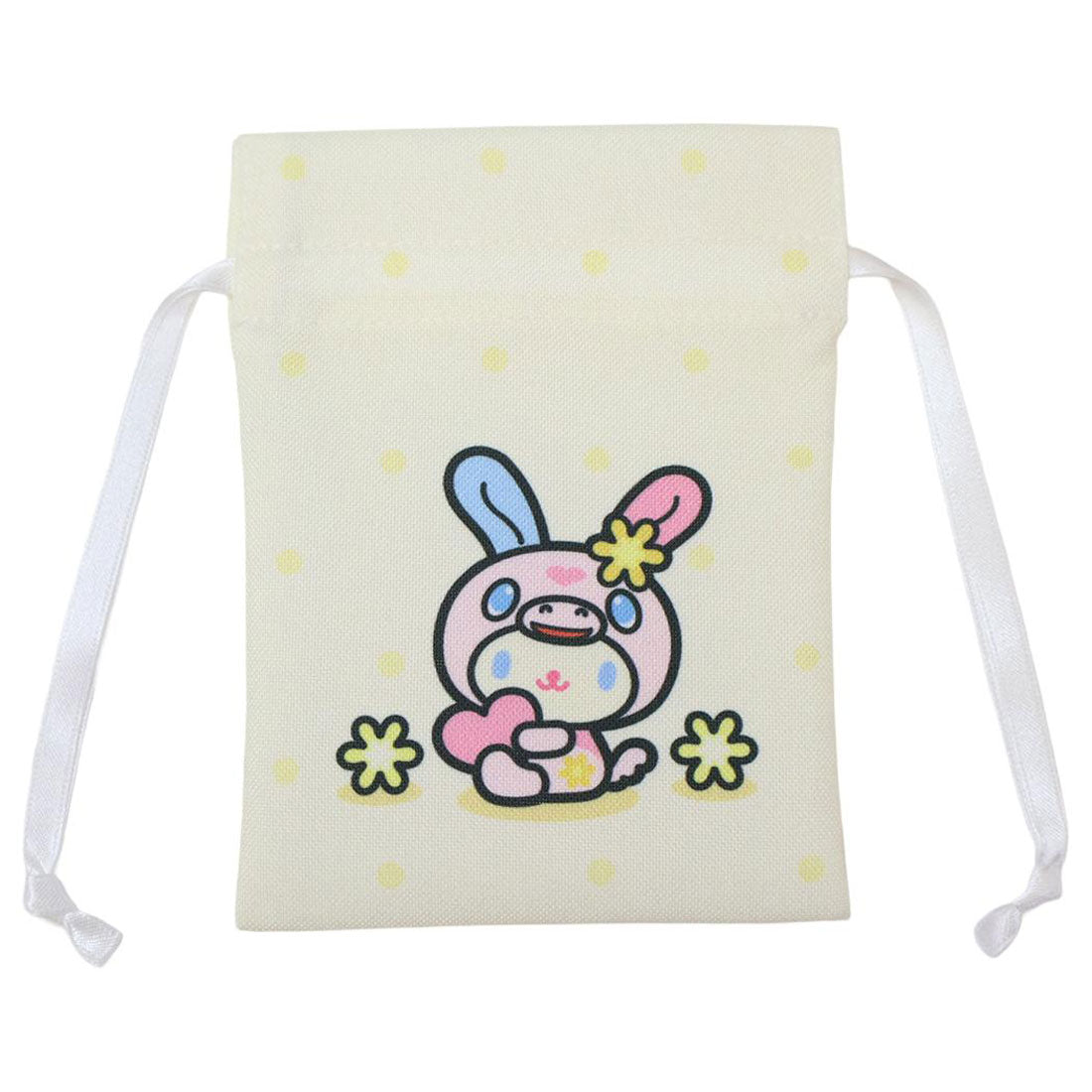 シネマコレクション cinemacollection RODYxサンリオキャラクターズ ミニ巾着袋 豆巾着 RODYxウサハナ サンリオ マリモクラフト まめきんちゃく 小物入れ キャラクター グッズ イエロー