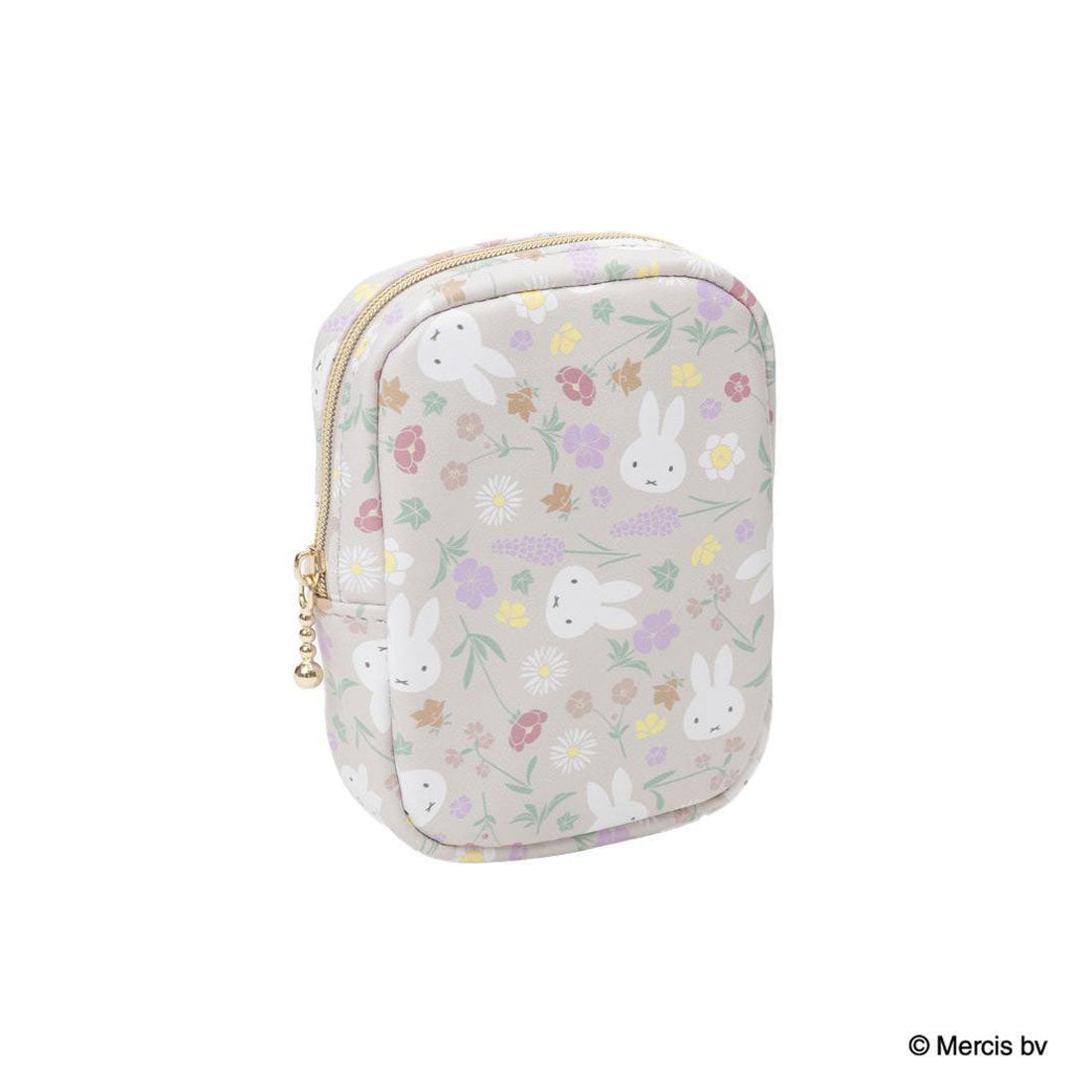 シネマコレクション cinemacollection ミッフィー コスメポーチ MIFFY Floral pattern 縦型スクエアポーチ ベージュ ディックブルーナ エフエービージャパン 小物入れ メイクポーチ 絵本キャラクター グッズ 他