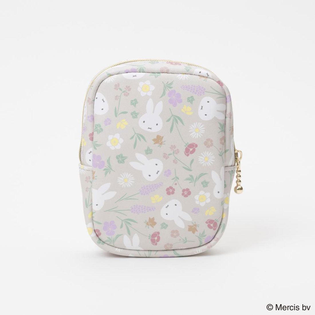 シネマコレクション cinemacollection ミッフィー コスメポーチ MIFFY Floral pattern 縦型スクエアポーチ ベージュ ディックブルーナ エフエービージャパン 小物入れ メイクポーチ 絵本キャラクター グッズ 他