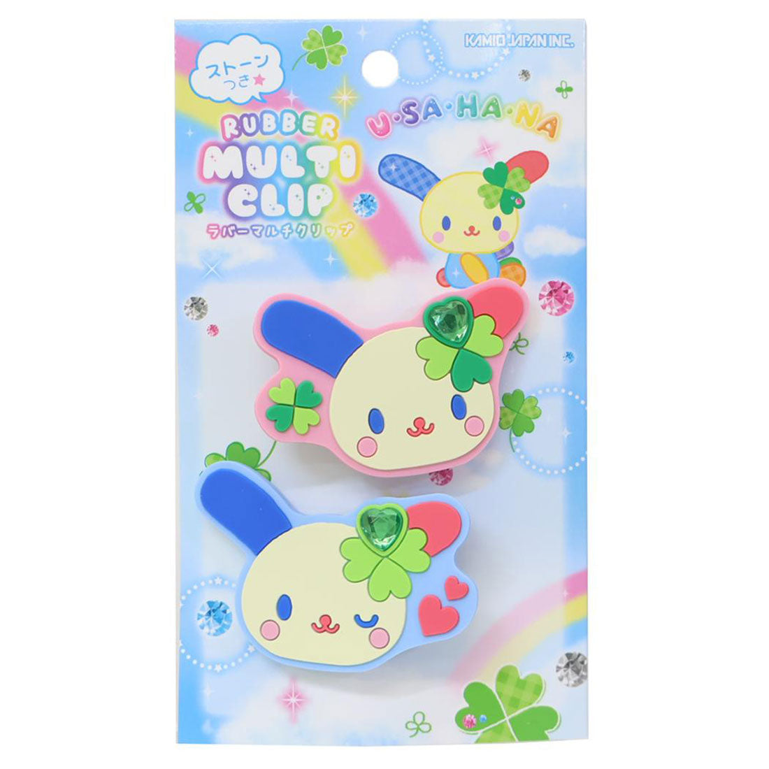 シネマコレクション cinemacollection ウサハナ ヘアアクセ ストーン付きマルチクリップ Happy Clover Days サンリオ カミオジャパン ヘアアクセサリー キャラクター グッズ ブルー