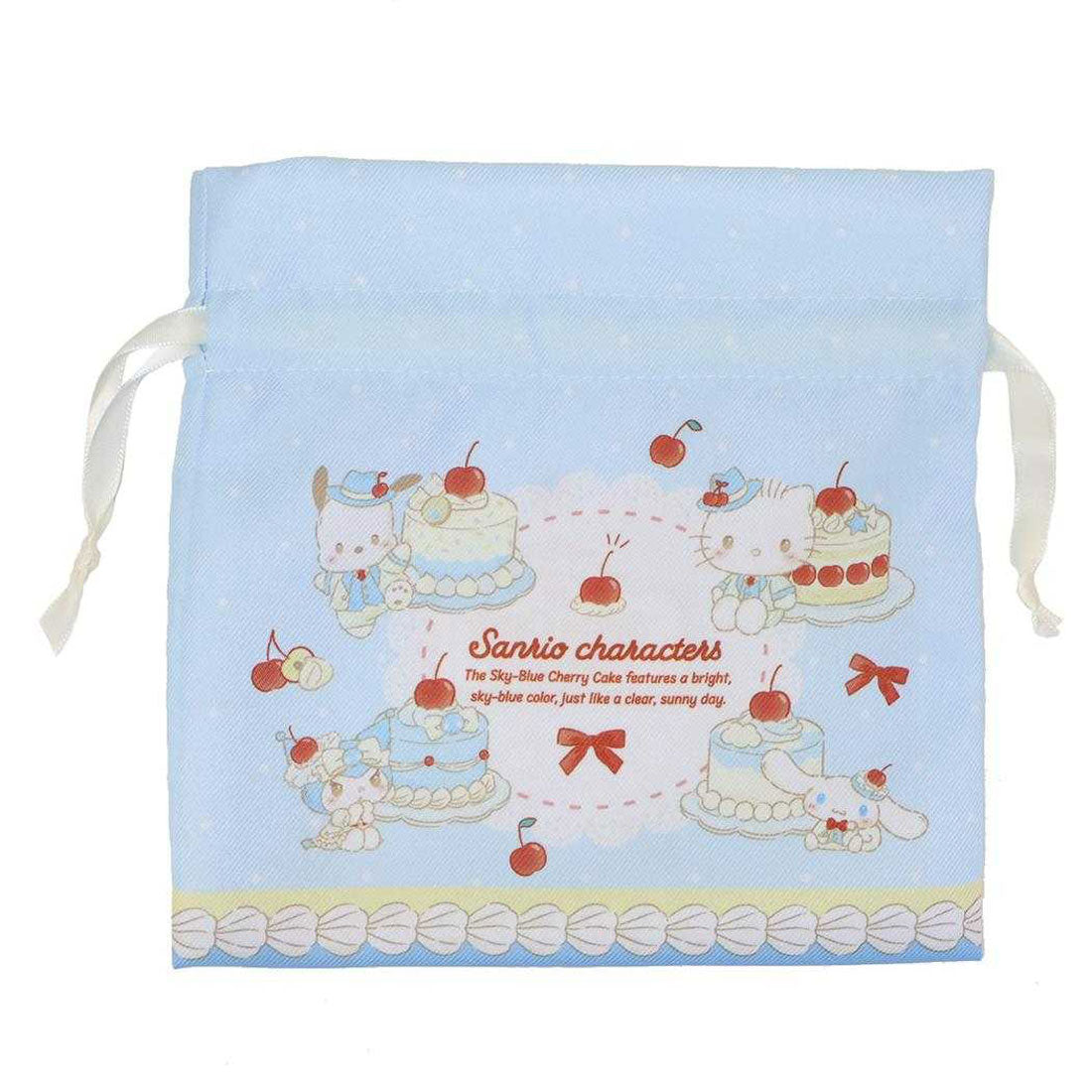 シネマコレクション cinemacollection サンリオキャラクターズ 巾着袋 リボンフラット巾着 スカイブルーチェリーケーキ Sanrio きんちゃくポーチ 小物入れ キャラクター グッズ 他