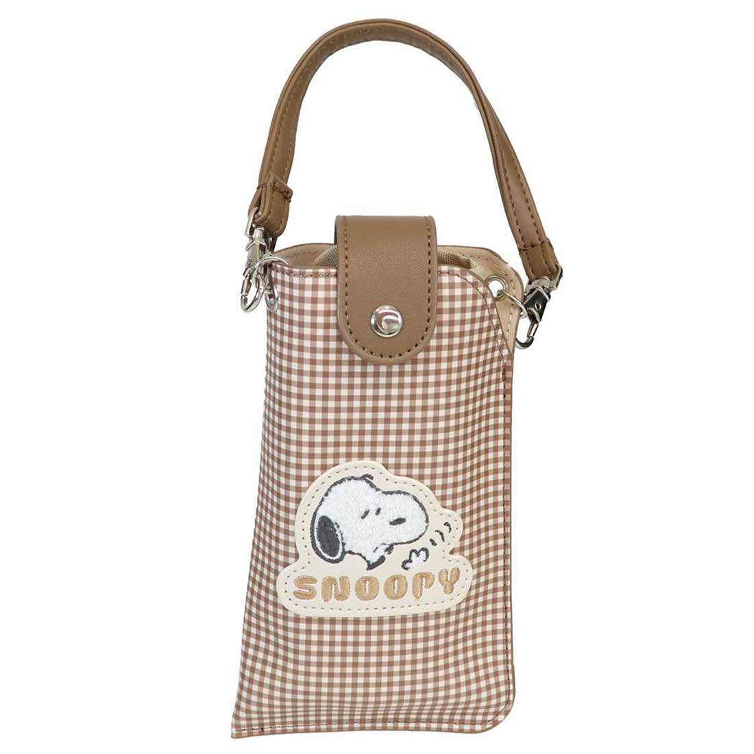 シネマコレクション cinemacollection スヌーピー 眼鏡ケース メガネポーチ サガラワッペンチェック ピーナッツ マリモクラフト めがねケース キャラクター グッズ ブラウン