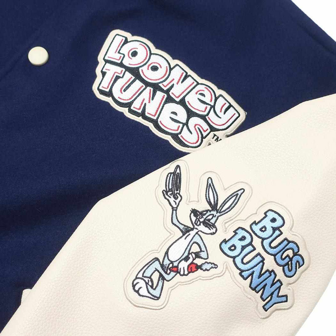 シネマコレクション cinemacollection ルーニーテューンズ アウター レディース スタジャン フィーチャリングトゥイーティーパイ L LOONEY TUNES 丸眞 プレゼント スカジャン オーバーサイズ キャラクター グッズ ネイビー
