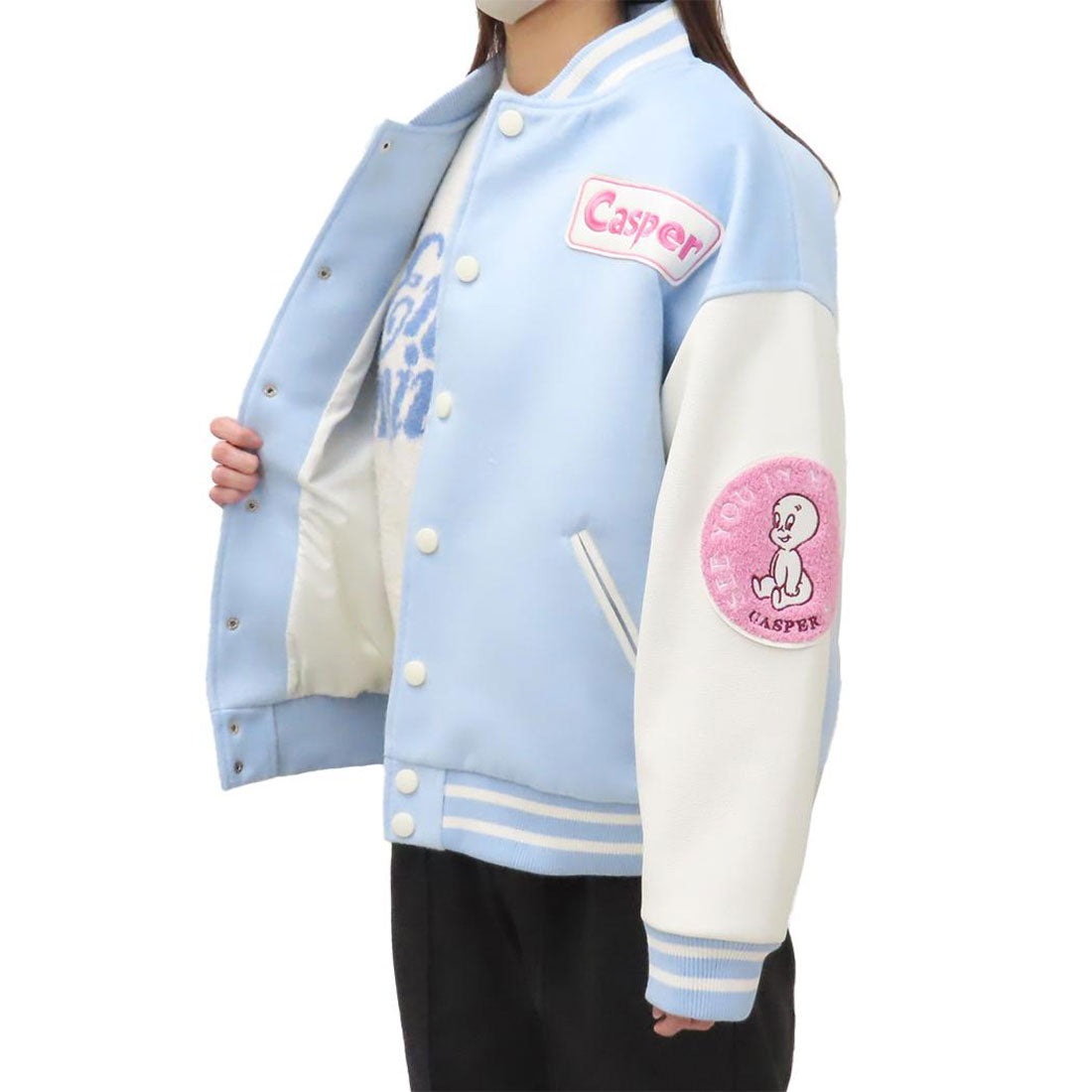 シネマコレクション cinemacollection キャスパー アウター レディース スタジャン ラブリーゴースト L 丸眞 プレゼント スカジャン オーバーサイズ キャラクター グッズ ブルー