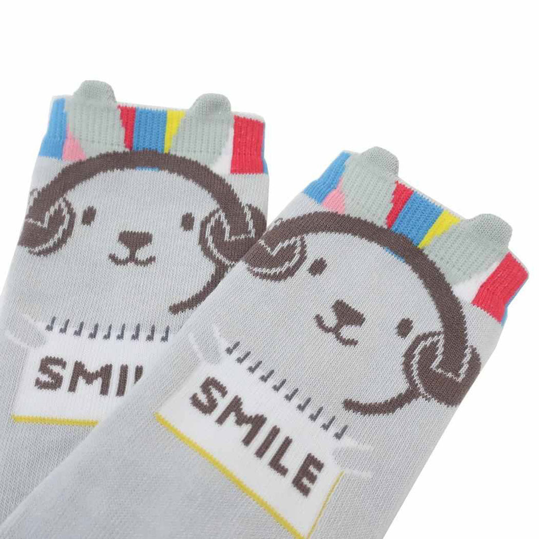 シネマコレクション cinemacollection LAPPY 女性用靴下 ひょっこりクルーソックス レディース カンペ カミオジャパン かわいい キャラクター グッズ グレー