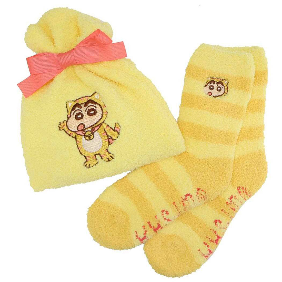 シネマコレクション cinemacollection クレヨンしんちゃん もこもこソックス もこもこ靴下in巾着 ねこ スモールプラネット ウォーマー雑貨 アニメキャラクター グッズ 他