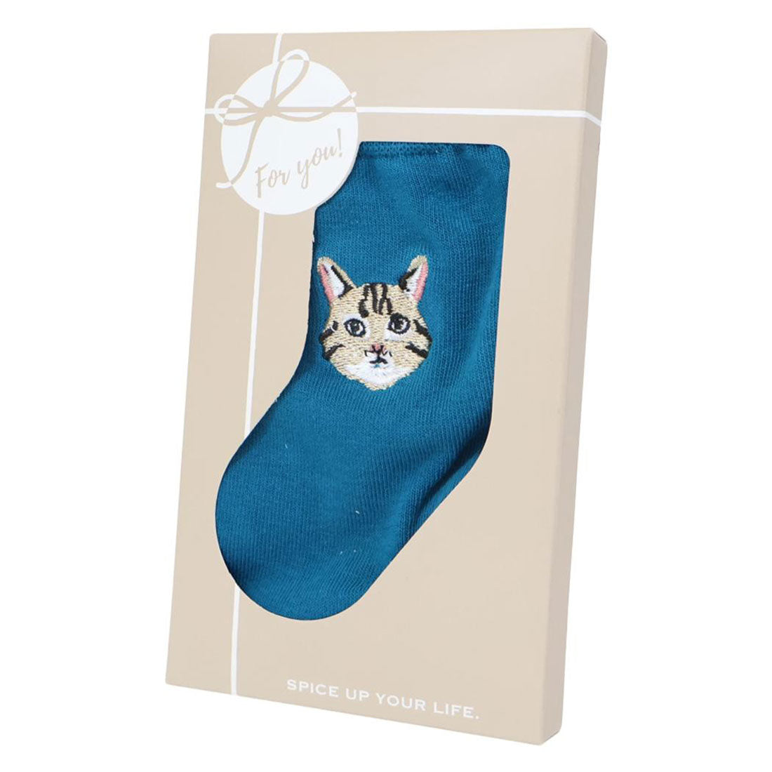 シネマコレクション cinemacollection 女性用靴下 刺繍ソックス ティーグルキャット ねこ フレンズヒル ギフト プレゼント レディースソックス グッズ ブルー