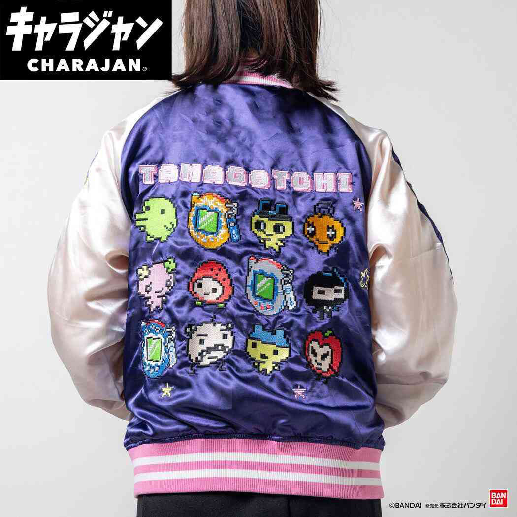シネマコレクション cinemacollection たまごっち アウター スカジャン Lサイズ ドットたまごっち バンダイ メンズ レディース ユニセックス オーバーサイズ キャラジャン キャラクター グッズ マルチカラー