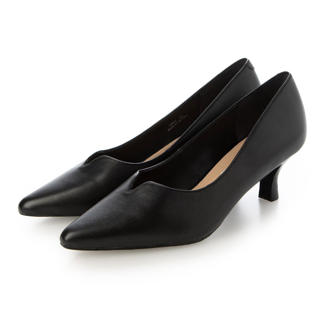 ビーインタレスト beinterest 【CHICSLICK by.enchanted シックスリックバイエンチャンテッド】【3E】本革Vカットポインテッドトゥパンプス,ブラック