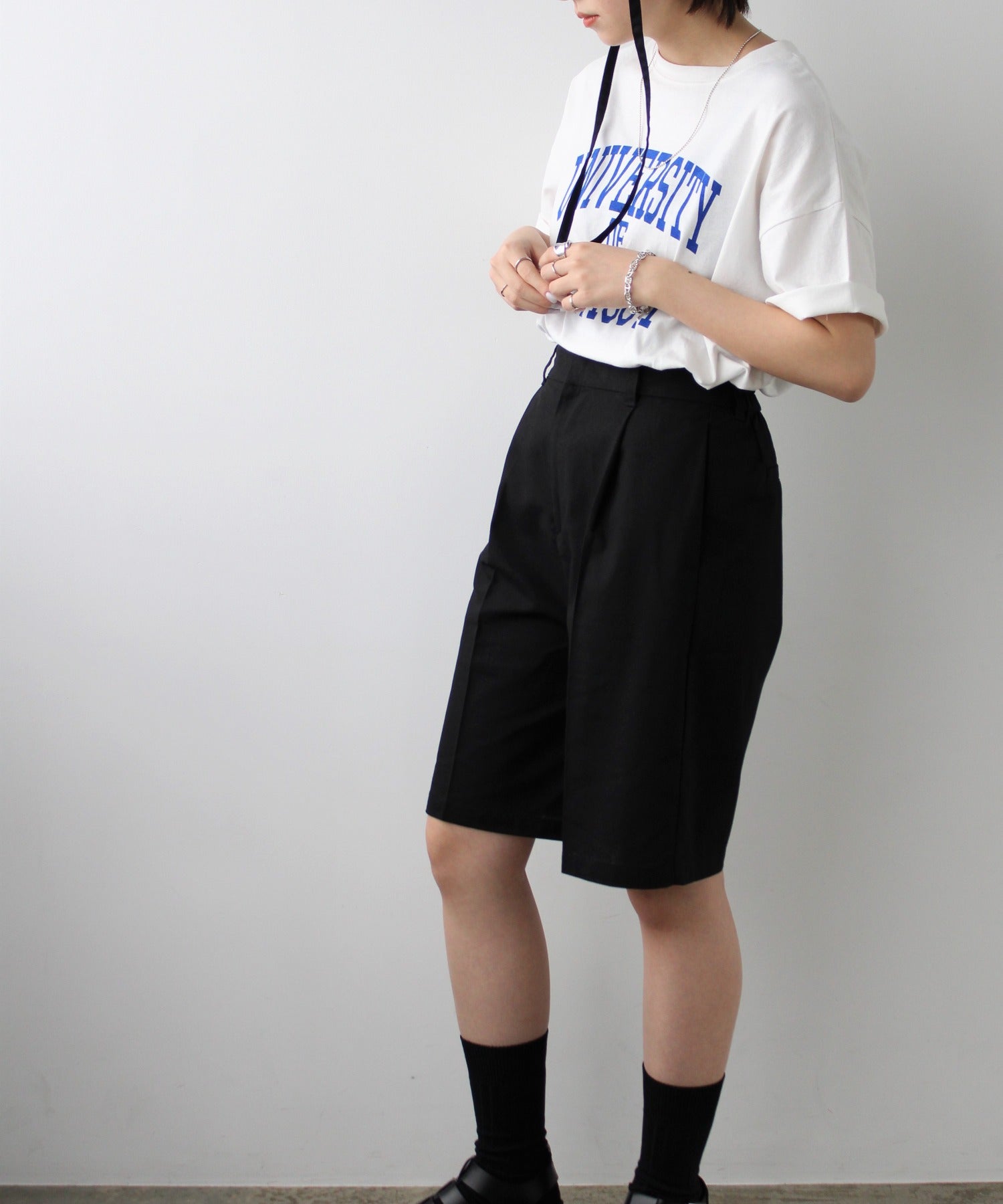 エヌエフ n.f. リネンライクハーフパンツ