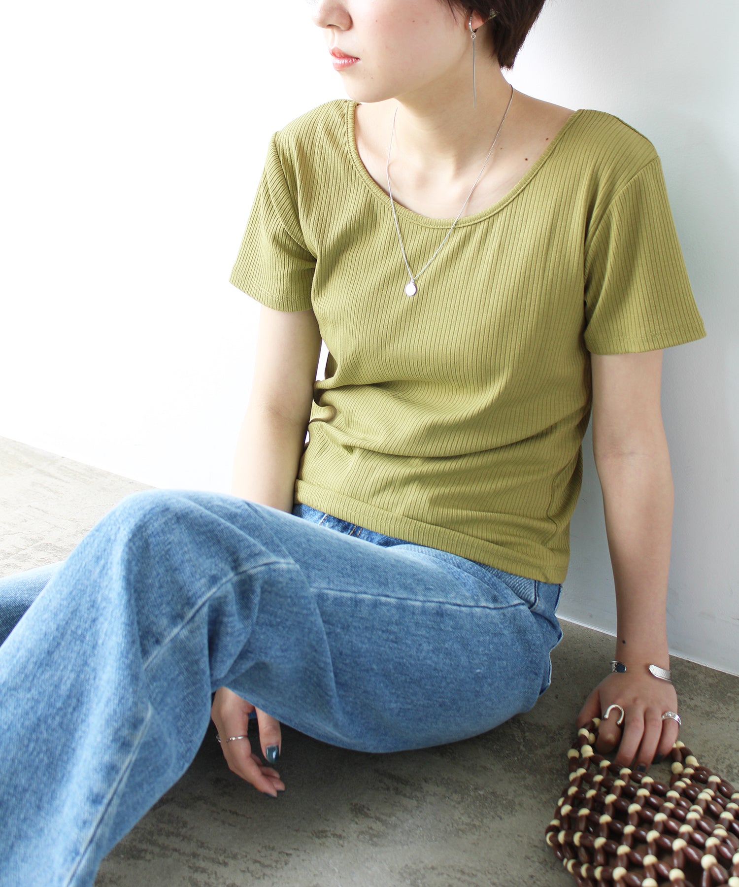 エヌエフ n.f. テレコリブTシャツ