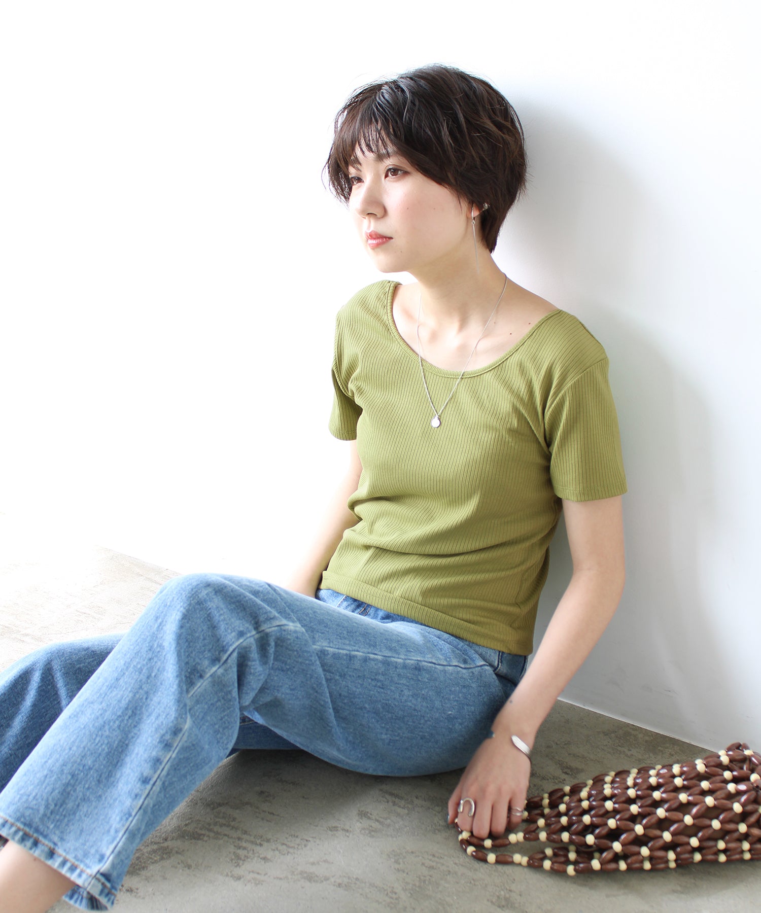エヌエフ n.f. テレコリブTシャツ