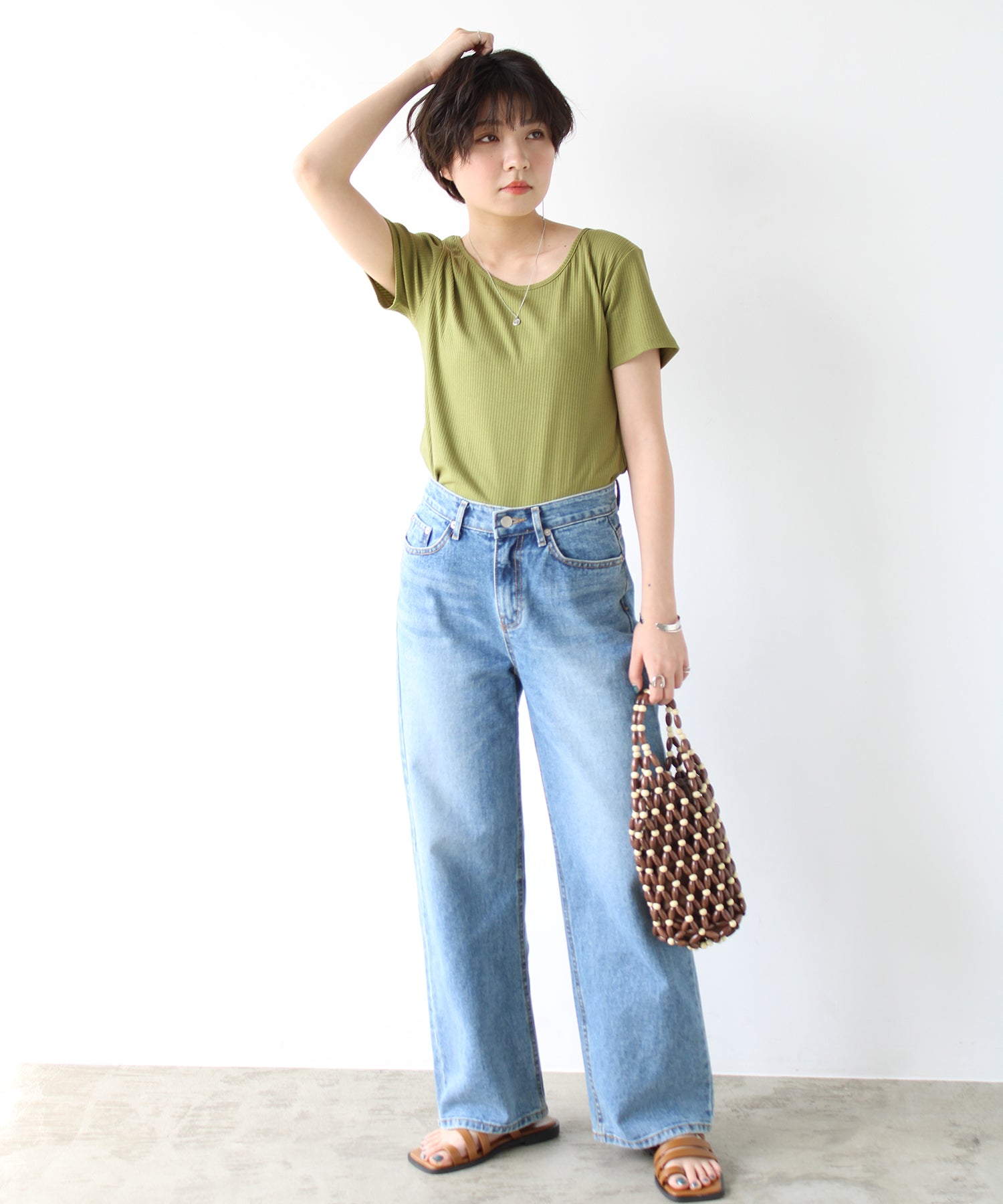 エヌエフ n.f. テレコリブTシャツ