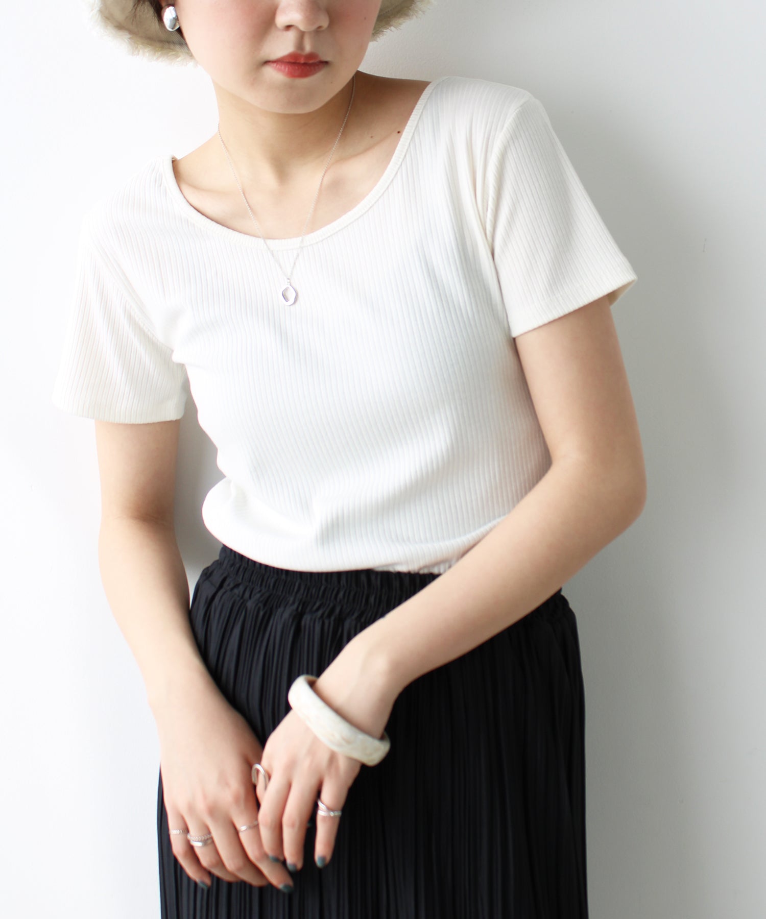 エヌエフ n.f. テレコリブTシャツ