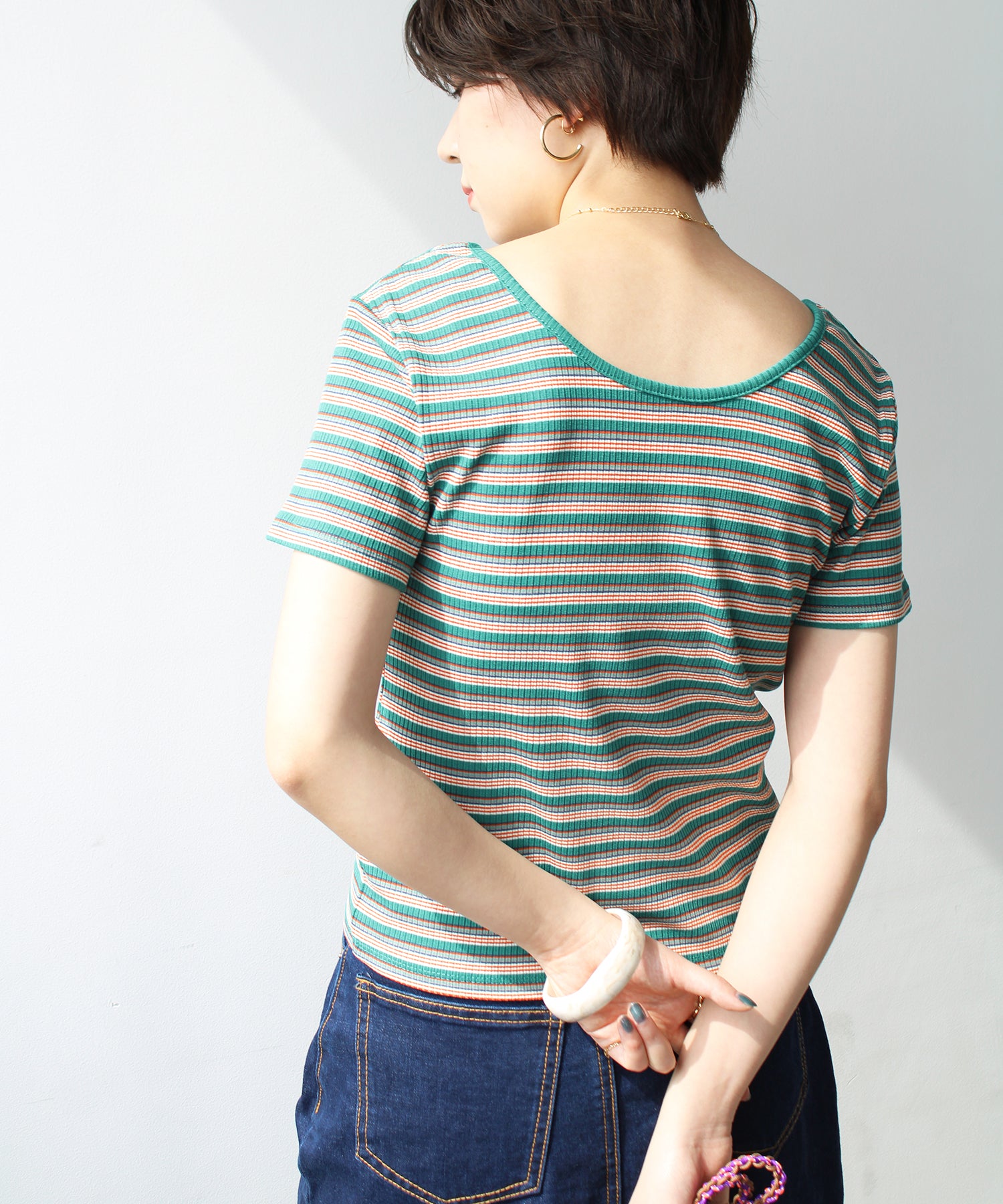 エヌエフ n.f. テレコリブTシャツ