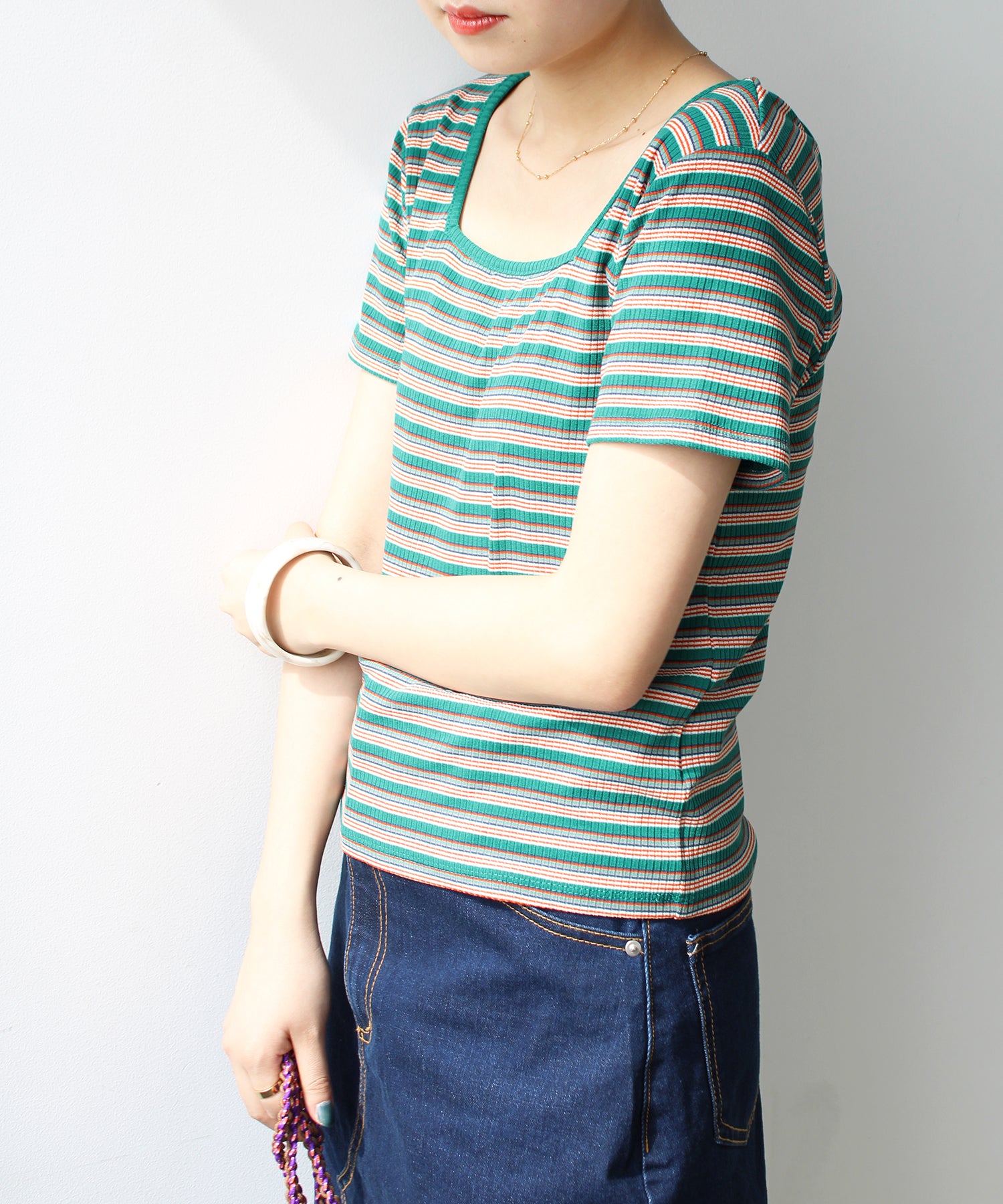 エヌエフ n.f. テレコリブTシャツ