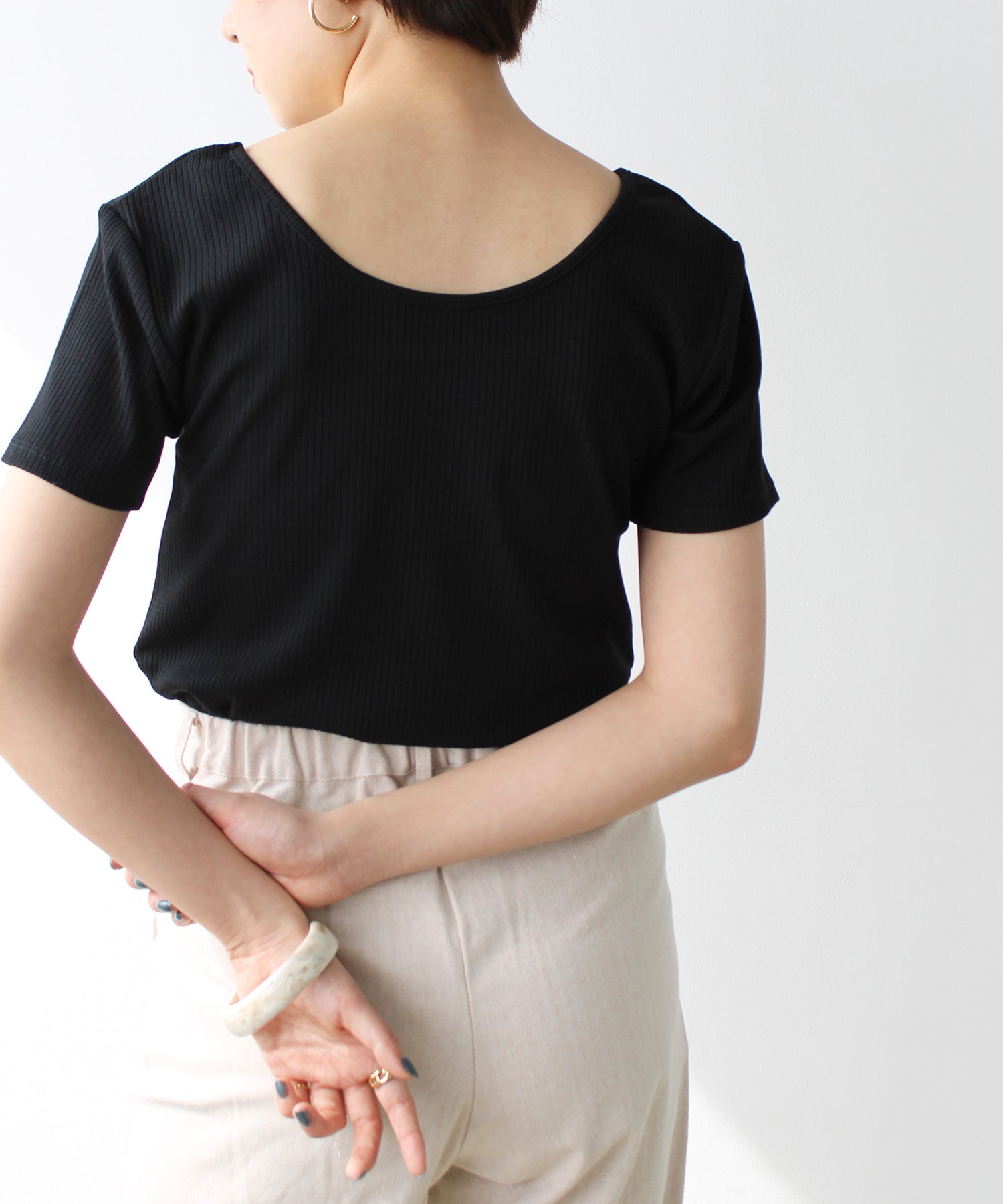 エヌエフ n.f. テレコリブTシャツ