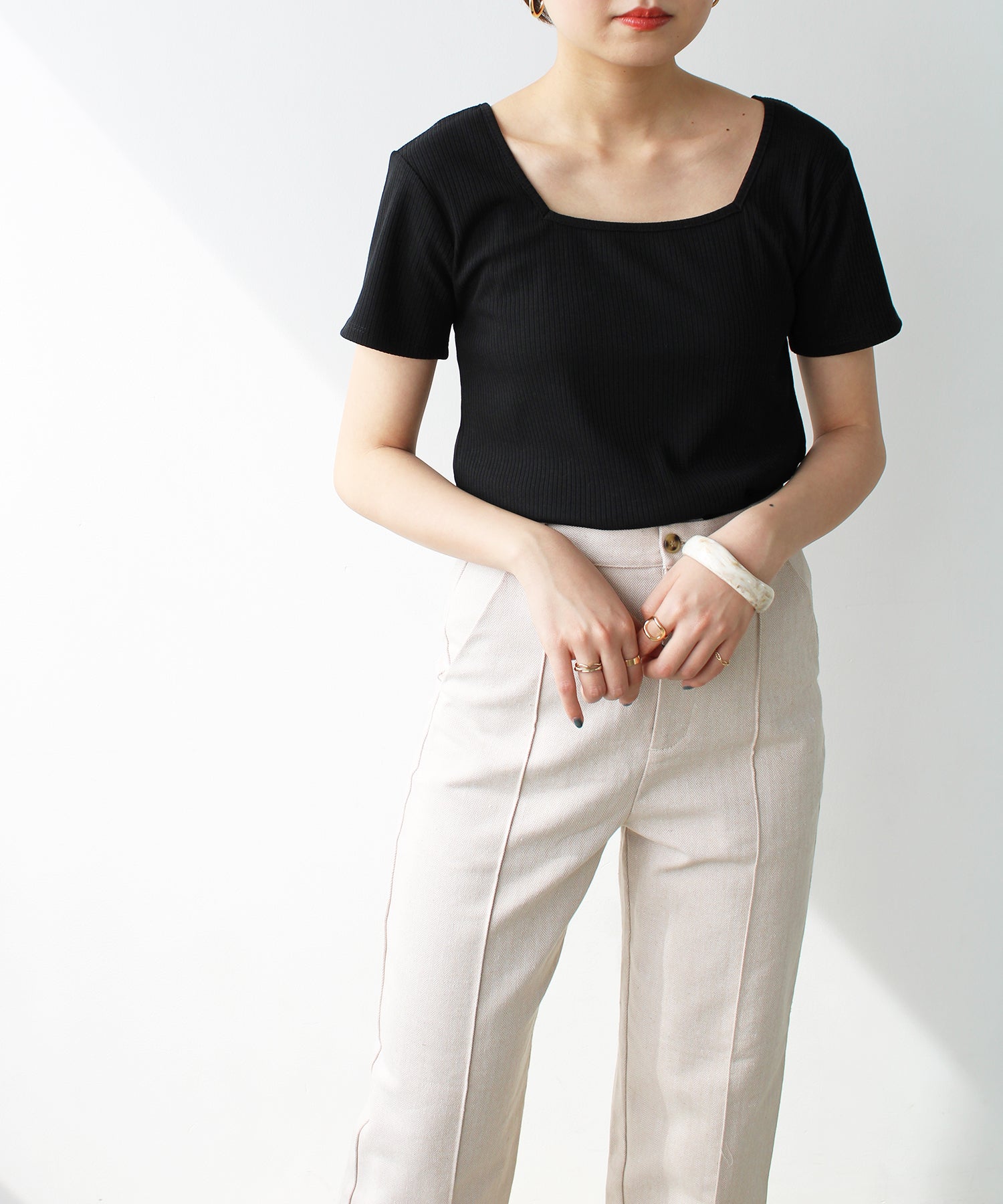 エヌエフ n.f. テレコリブTシャツ