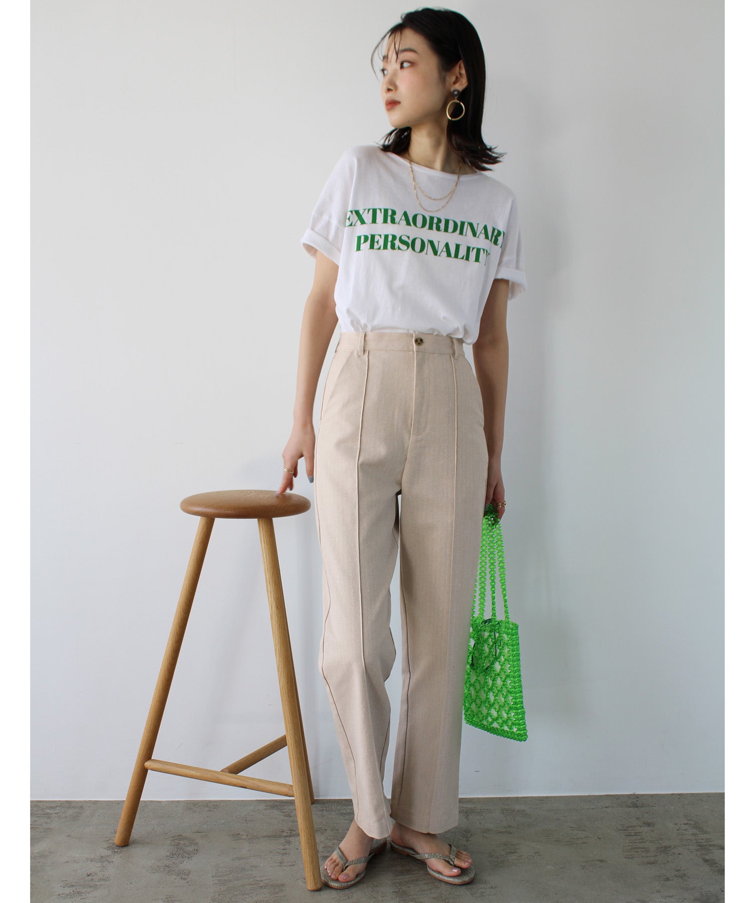 エヌエフ n.f. センタータックストレートパンツ