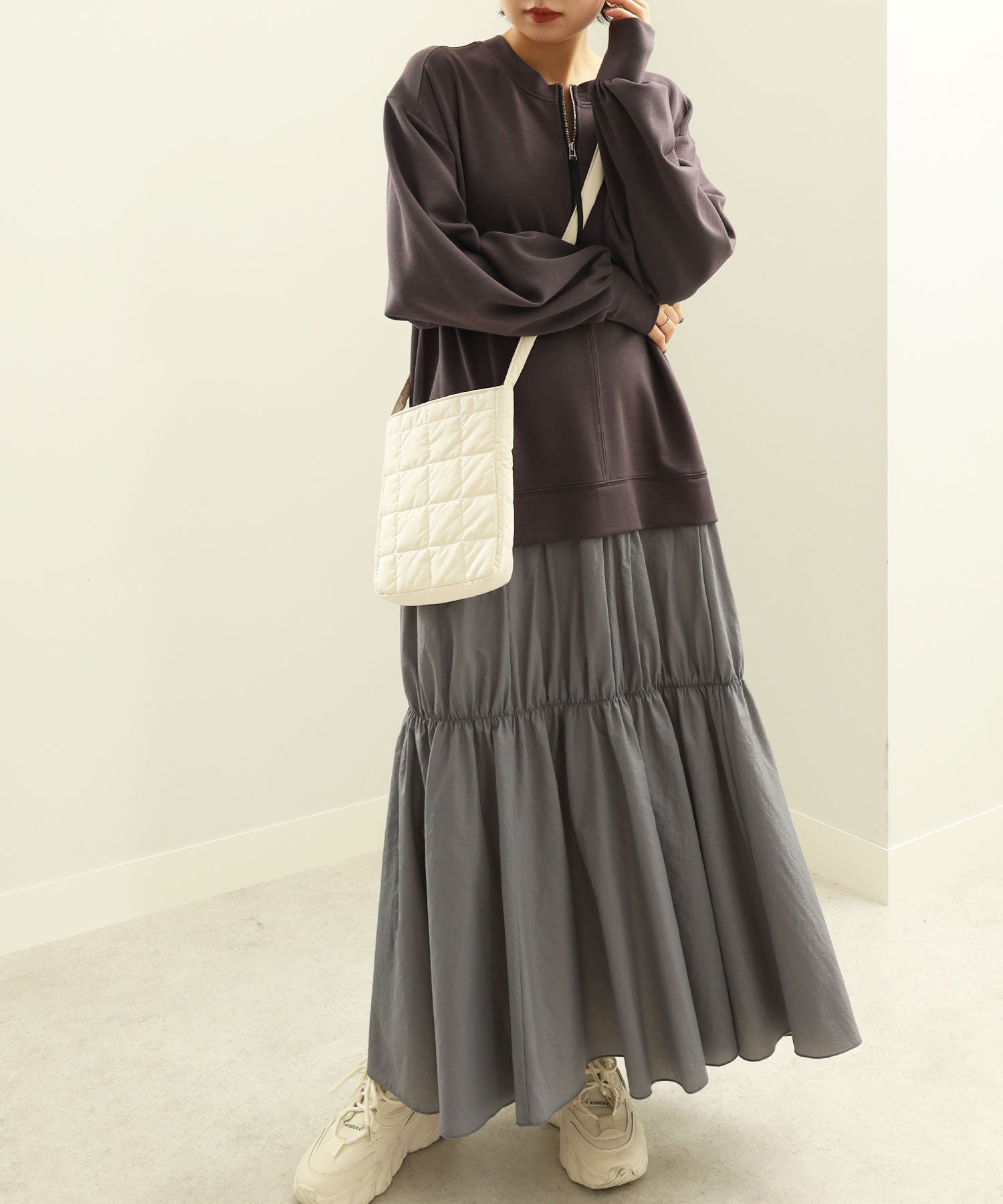 NF n.f. Front and Back 2WAY Sweat Docking Dress