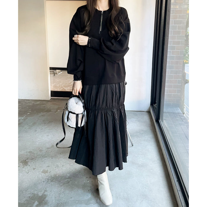 NF n.f. Front and Back 2WAY Sweat Docking Dress