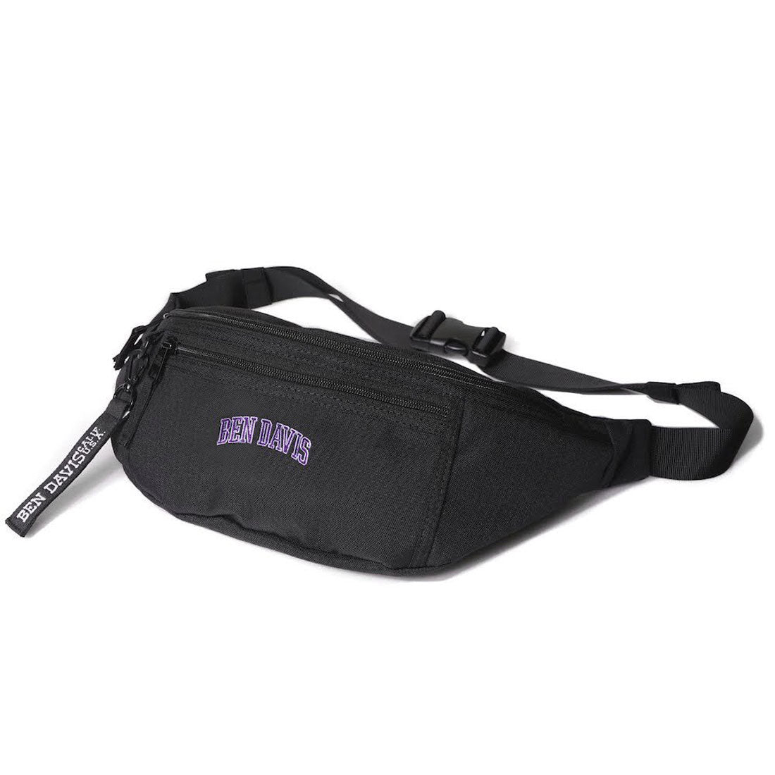 ベンデイビス BEN DAVIS BDW-9274 ロゴテープウエストバッグ大,CL.BLACK/PURPLE