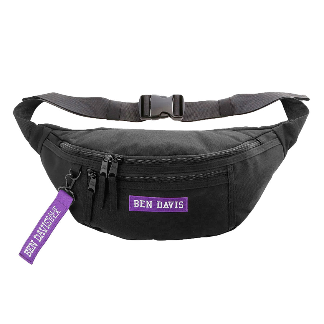 ベンデイビス BEN DAVIS BDW-9274 ロゴテープウエストバッグ大,BLACK/PURPLE
