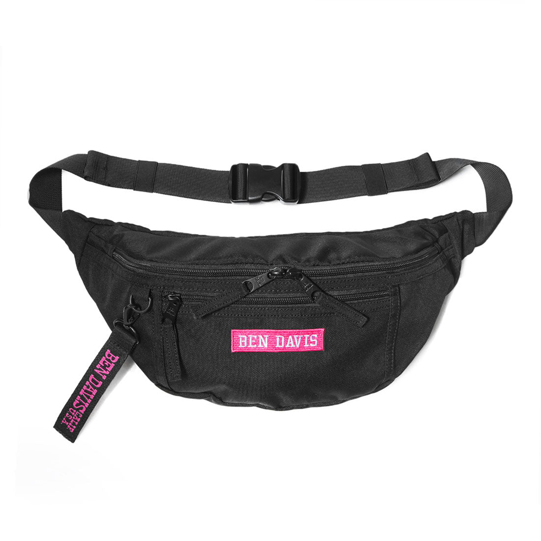 ベンデイビス BEN DAVIS BDW-9274 ロゴテープウエストバッグ大,BLACK/PINK