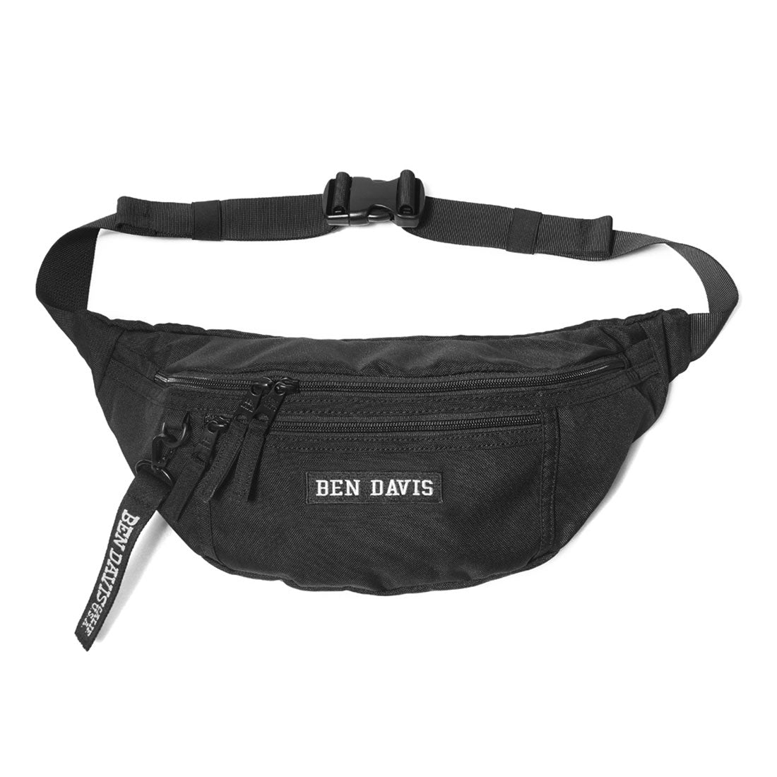 ベンデイビス BEN DAVIS BDW-9274 ロゴテープウエストバッグ大,BLACK/BLACK
