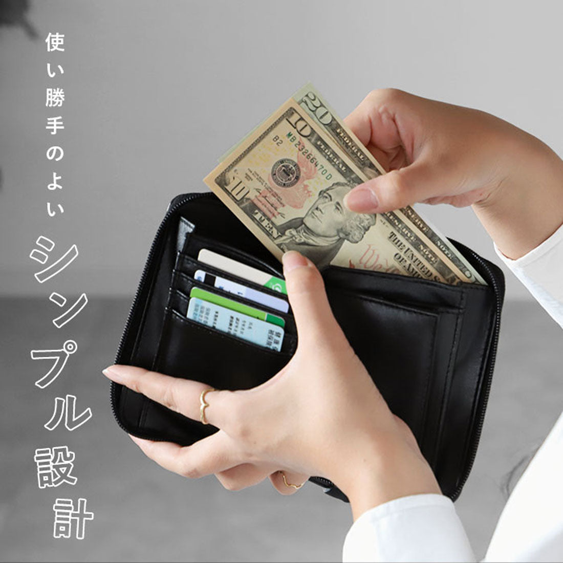 ベンデイビス BEN DAVIS ROUND ZIP WALLET ラウンドジップ財布 (二つ折り) （M-BLACK） M-BLACK