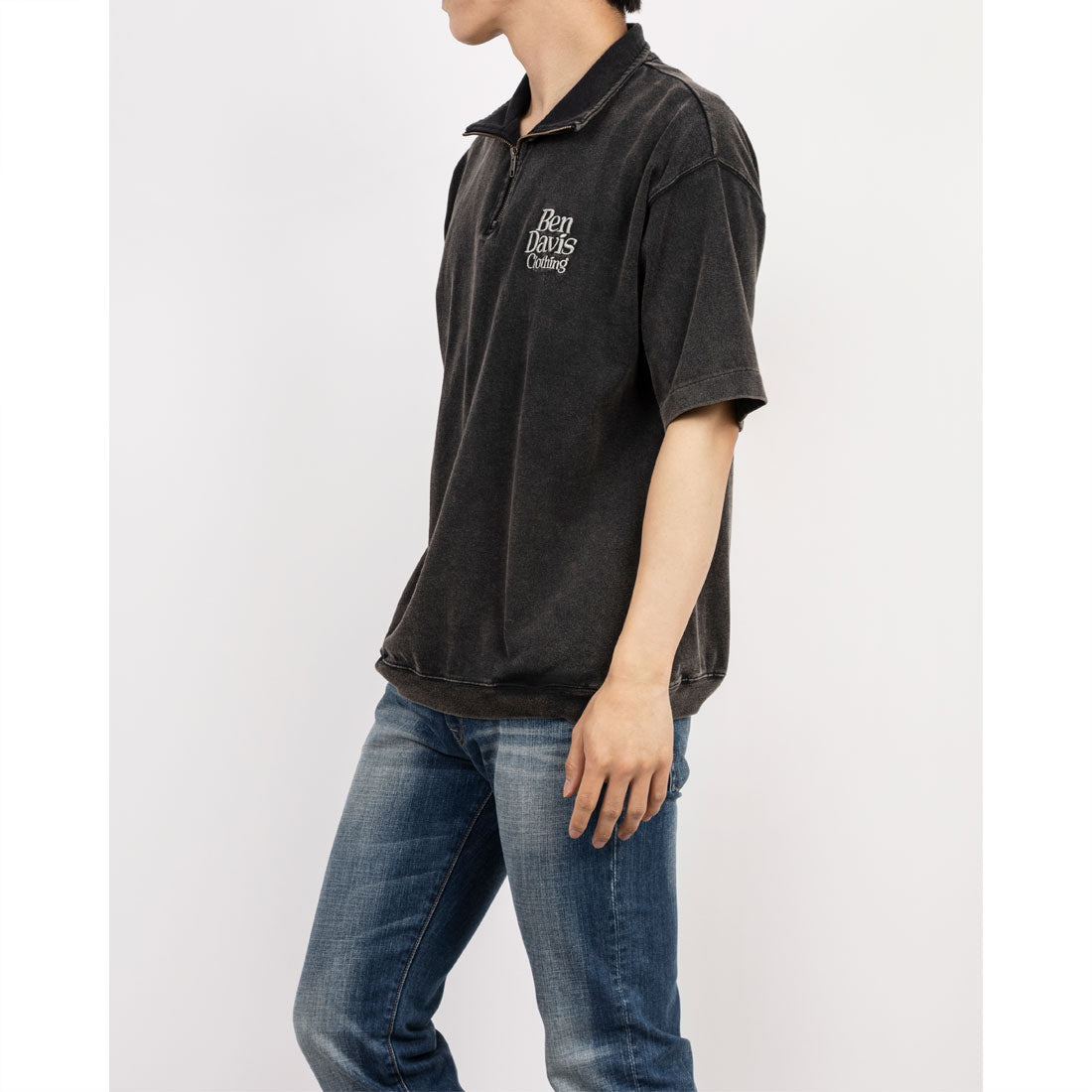 ベンデイビス BEN DAVIS BEN DAVIS ベンデイビス ハーフジップ パウダーブリーチ加工 （ブラック） ブラック