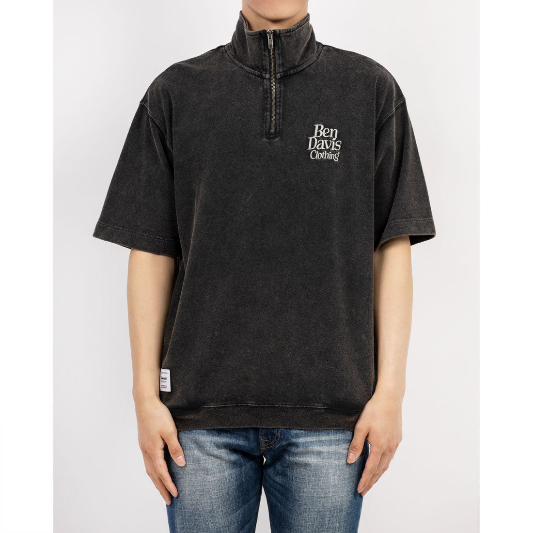 ベンデイビス BEN DAVIS BEN DAVIS ベンデイビス ハーフジップ パウダーブリーチ加工 （ブラック） ブラック